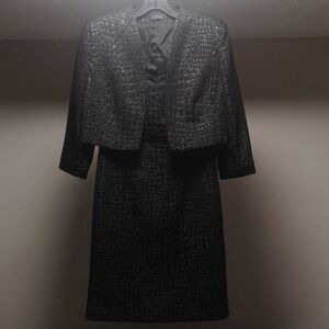 NWOT Tahari Elegant Black Jacket and Dress Set